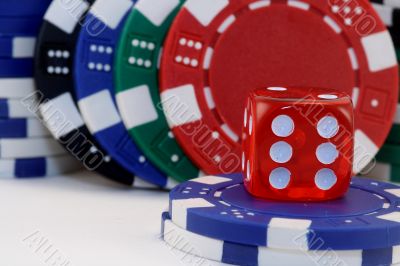 Dice and poker chips, splended