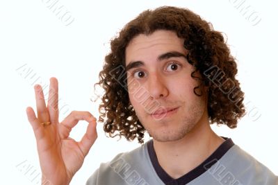 OK gesture from young man