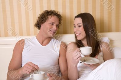 Having coffee in bed