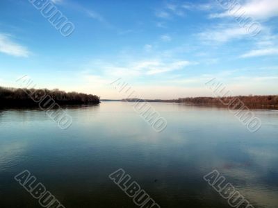 Beautiful mighty river landscape