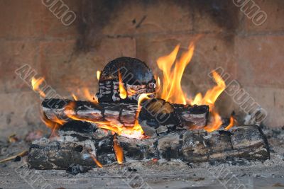 Flame of a fire