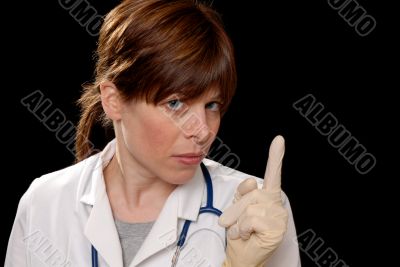 doctor with latex gloves