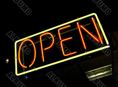 neon `open` sign