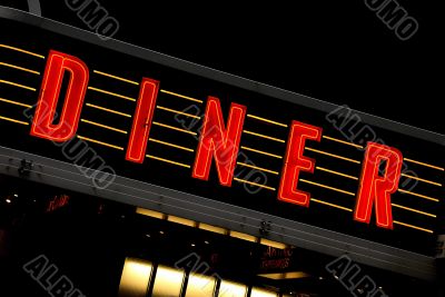 neon `Diner` sign