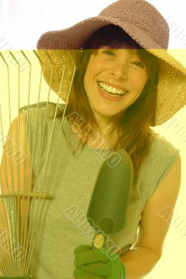 happy lady gardener
