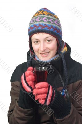 Young woman drinking Tea