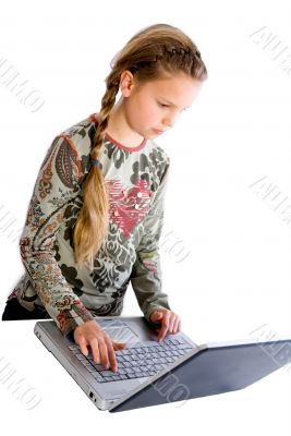 Blond child with notebook