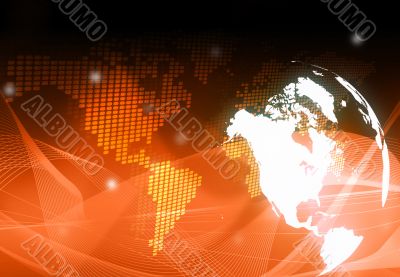 world map technology-style