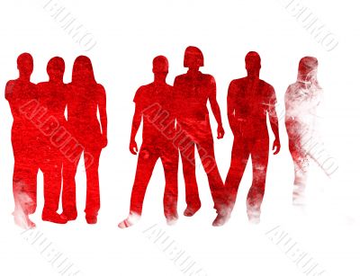 textures style of people silhouettes
