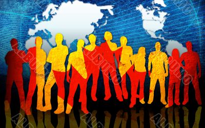 textures style of people silhouettes