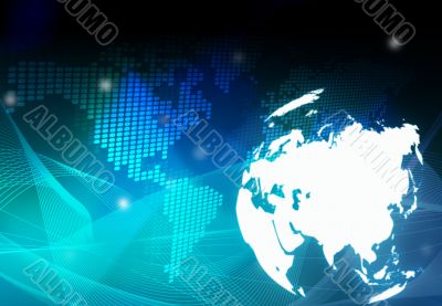 world map technology-style