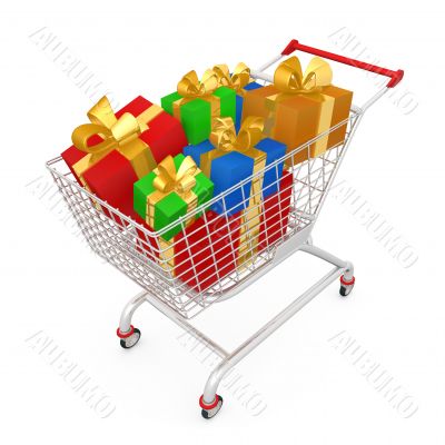 Shopping Cart With Presents