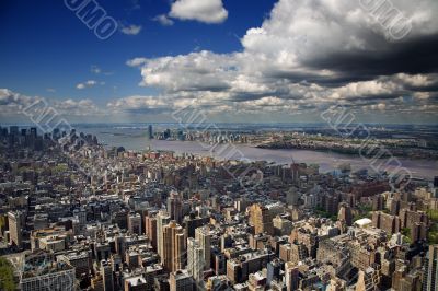 An aerial view of midtown Manhattan New York