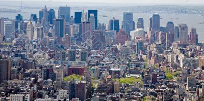 An aerial view of midtown Manhattan New York