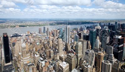 An aerial view of midtown Manhattan New York