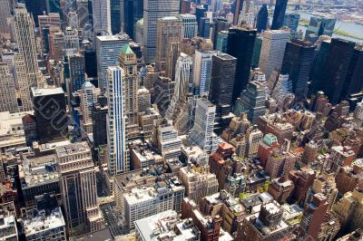 An aerial view of midtown Manhattan New York