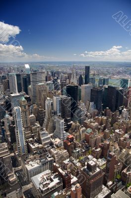 An aerial view of midtown Manhattan New York