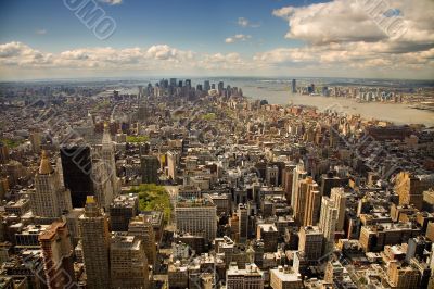 An aerial view of midtown Manhattan, New York