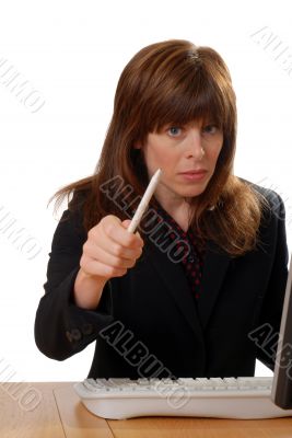 businesswoman asking question
