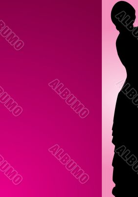 Woman on pink background