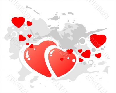 grunge hearts background