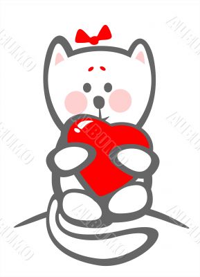 kitten and heart