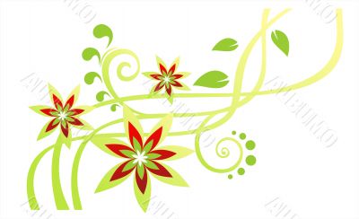 green flower pattern