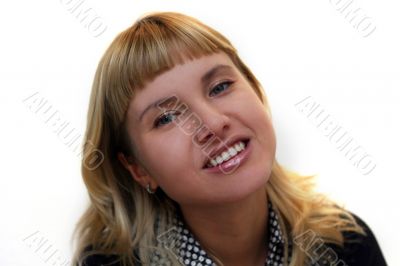 young woman is smiling n office
