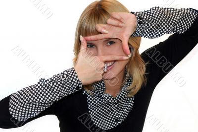young woman is smiling in office