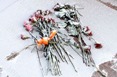 Flowers in the foot of the monument