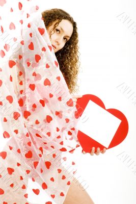 Valentines girl with heart