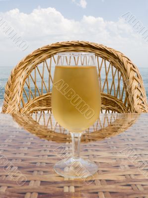 Glass with cold beer