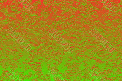 embossed red and green