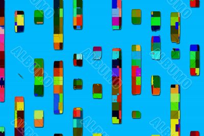 Abstract enamelled style strips