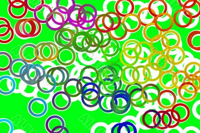 Circles on green background
