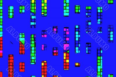 abstract city on blue