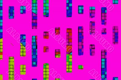City abstract on pink