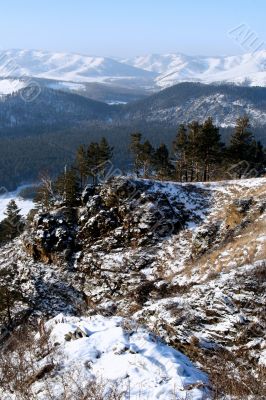 Altai Mountain with snow