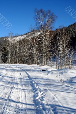 Altai Mountain with snow