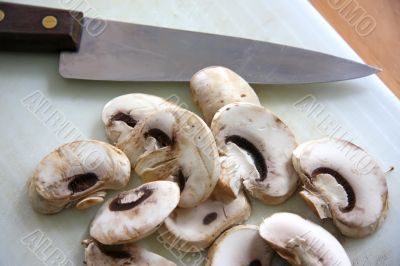 Sliced mushrooms