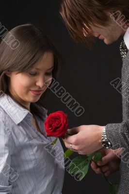 red rose for beloved girl