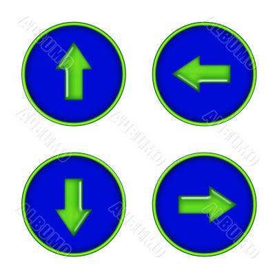 Neon Green Arrows on Blue