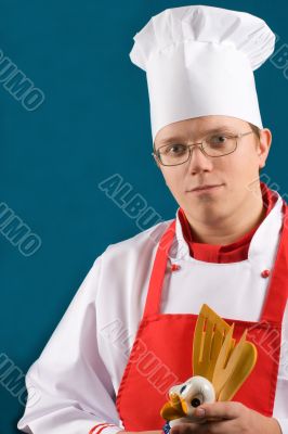 chef with forks