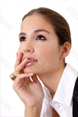 woman thinks