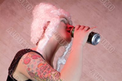 woman drinks