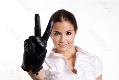 woman shows