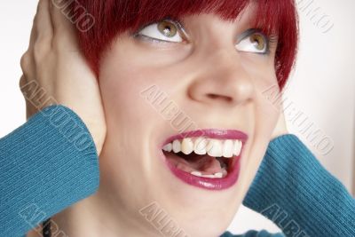 woman cries