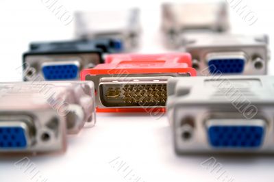 adapters vga-dvi on a white background