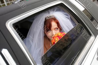 Bride in Wedding Car