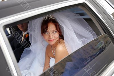 Bride in Wedding Car